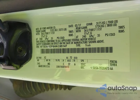 2017 Ford F-150 Xlt from USA, damaged, VIN 1FTEW1EF6HKC85147